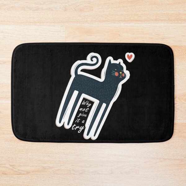 Item preview, Why Not Give It A Try black cute cat with funny heart, Funny cat Sarcastic saying designed and sold by runouts.
