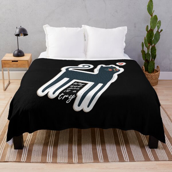 Item preview, Why Not Give It A Try black cute cat with funny heart, Funny cat Sarcastic saying designed and sold by runouts.