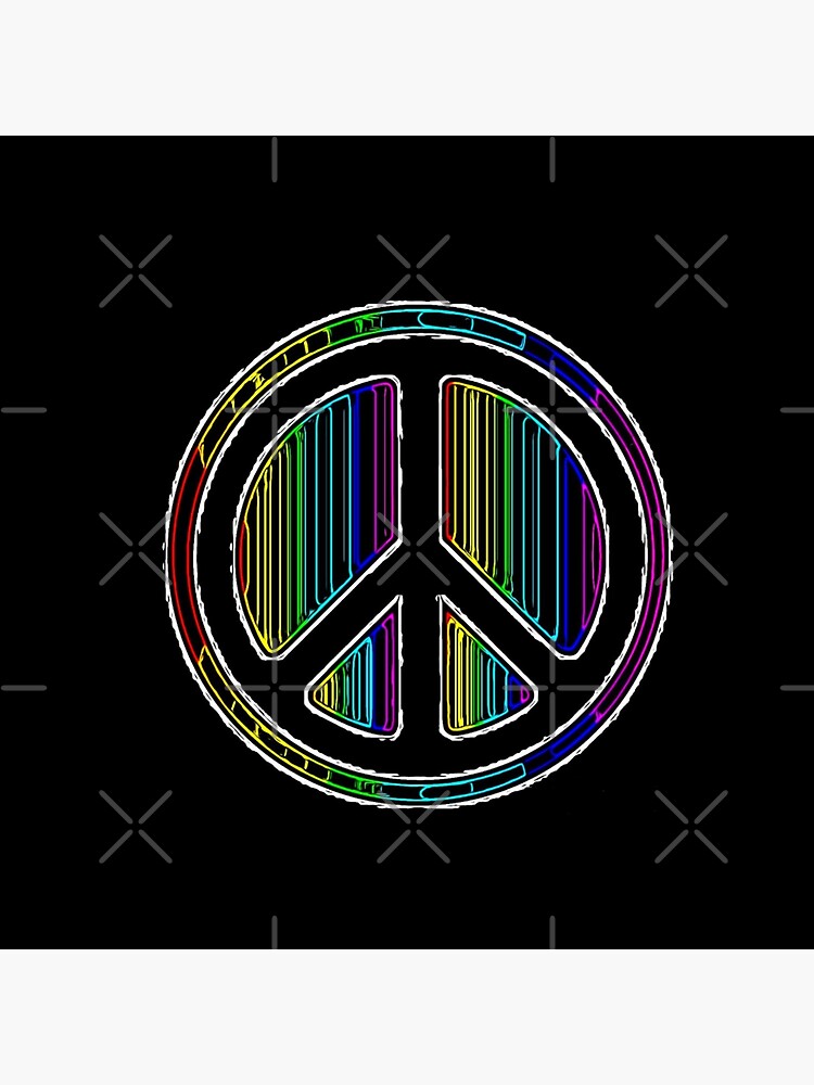 Colourful Peace Symbol on Black Background
