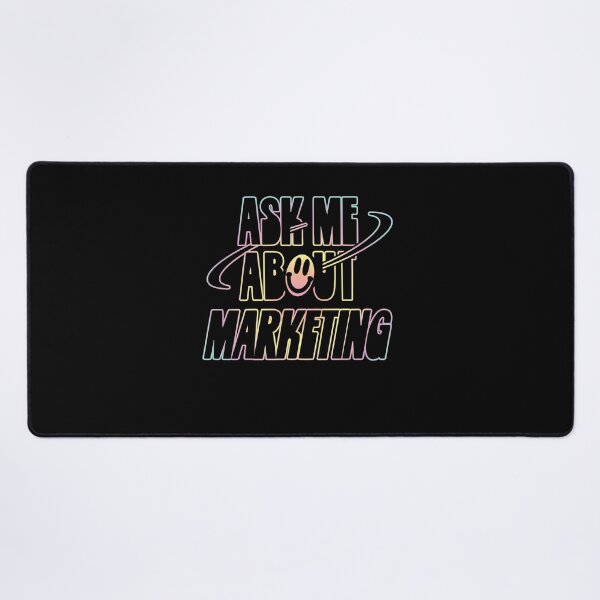 Vista previa del artículo con la obra «Ask Me About Marketing», diseñado y vendido por orlumbuspirate.
