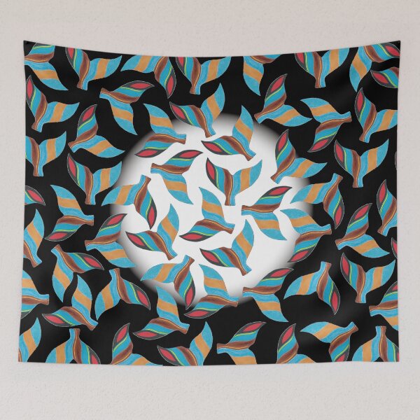 Item preview, Whale dance in the dark sea designed and sold by ArtBannerDesign.
