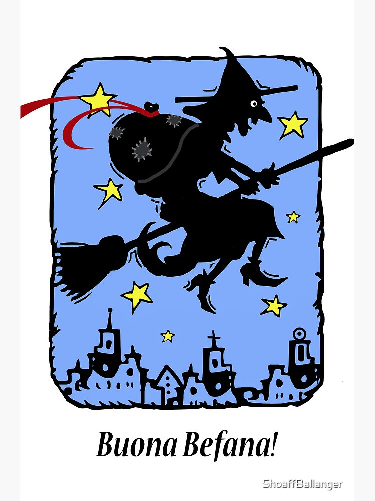 Buona Befana Epiphany Witch Getting Ready Sticker for Sale by  ShoaffBallanger