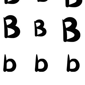 Artwork thumbnail, Letter B sticker sheet - capital B and small b sticker set by Fatamimosh