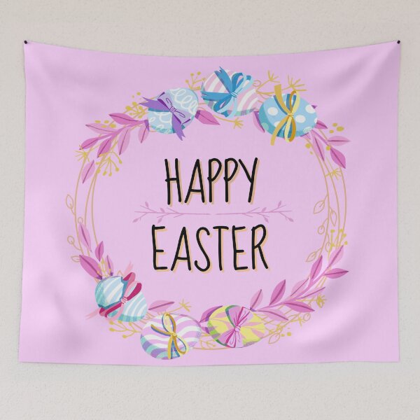 Item preview, Happy Easter Celebration Pastel Wreath designed and sold by LusDigiArt.