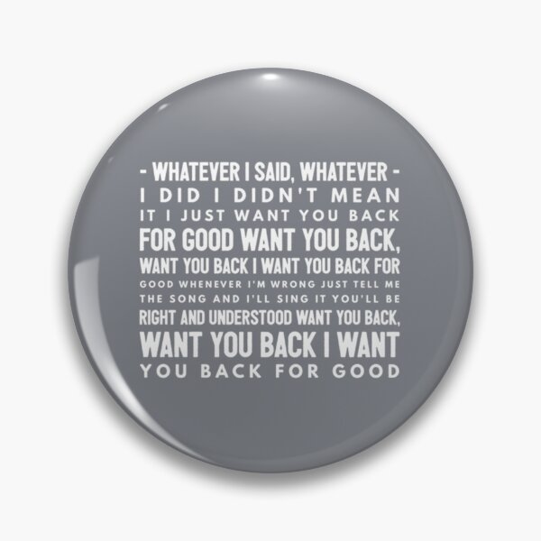 Item preview, Take That Back For Good Lyrics    designed and sold by KatieDavison.