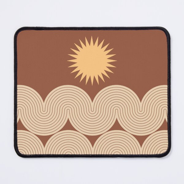 Item preview,  Mid Century Modern Geometric 150 Sun Rainbow abstract in Terracotta Beige Yellow designed and sold by nineFlorals.