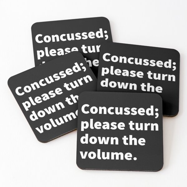 Item preview, Concussed; please turn down the volume concussion and TBI themed design perfect for brain injury awareness month on a T-shirt and sticker.   designed and sold by PlainCrankyT.