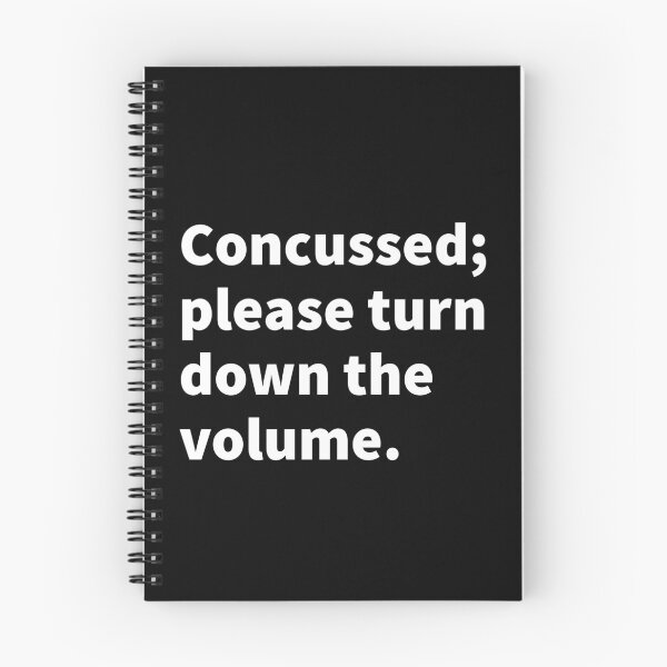 Item preview, Concussed; please turn down the volume concussion and TBI themed design perfect for brain injury awareness month on a T-shirt and sticker.   designed and sold by PlainCrankyT.