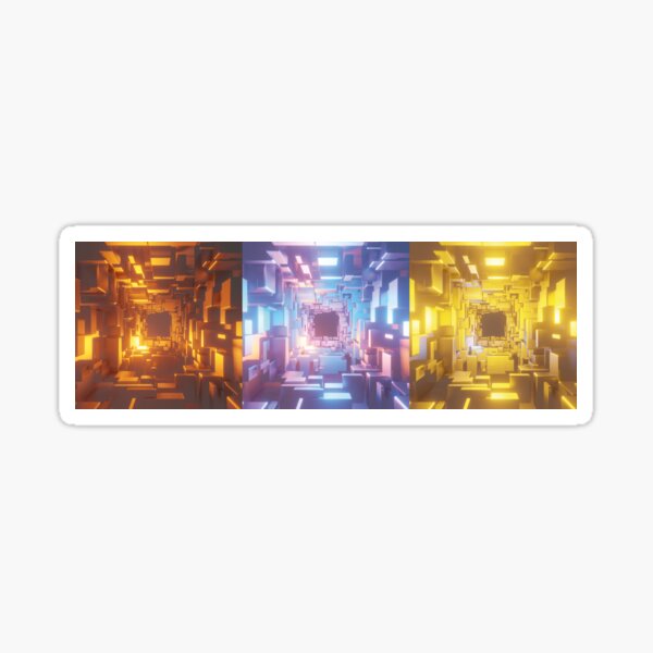 Fantasybild aus drei Würfeln Sticker