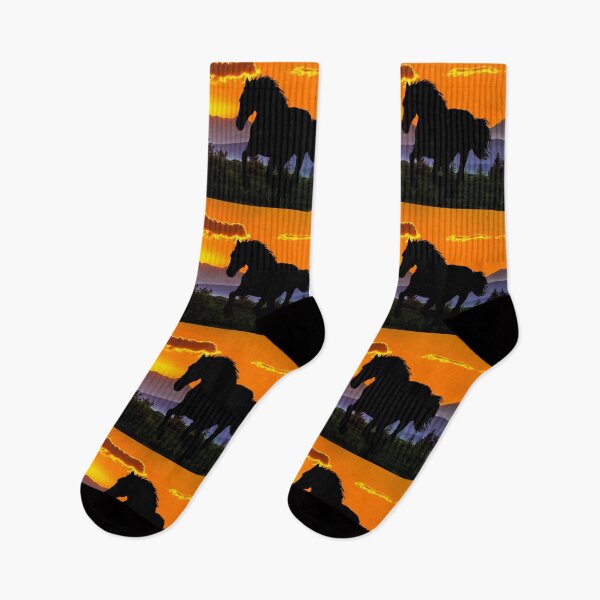 Item preview, SUNSET SILLOUETTES WILD STALLIONS designed and sold by THE AMERICAN TEEVANGELIST.