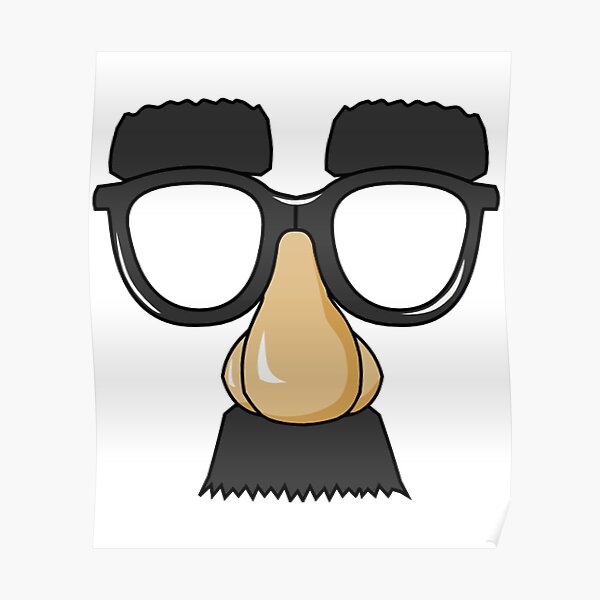 "Hilarious and Laughable Cartoon Face with Nerd Glasses and Big Nose