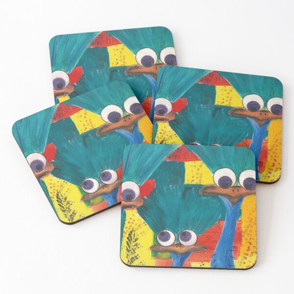 Item preview, Colourful Emu trio designed and sold by Bobbleheadnanna.