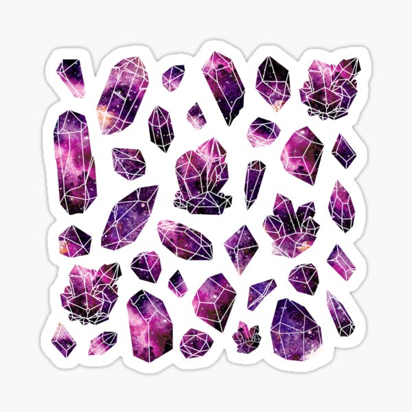 Bold Crystal Cluster Stickers Sheet