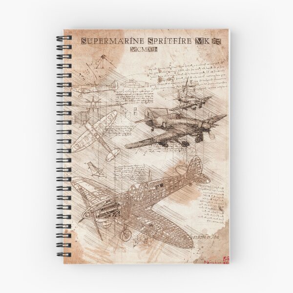 Item preview, Da Vinci Style Sketch Art, Supermarine Spritfire MK, WWII Fighter Collection designed and sold by BWstudios.