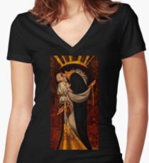 Halam'shivanas Tailliertes T-Shirt mit V-Ausschnitt