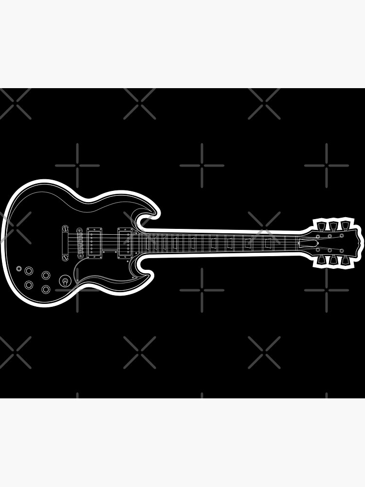 Gibson Sg Full Body Electric Guitar Line Drawing Sticker By Killerriffs Redbubble 7185