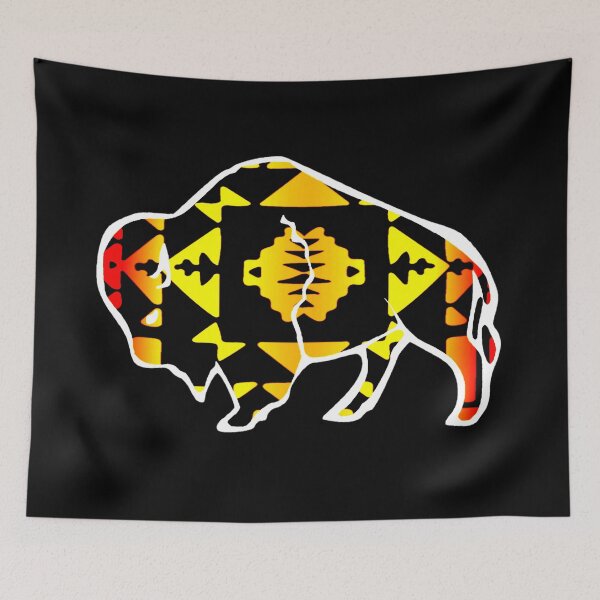Item preview, Fire Color Native Print Buffalo  designed and sold by JMWCD.