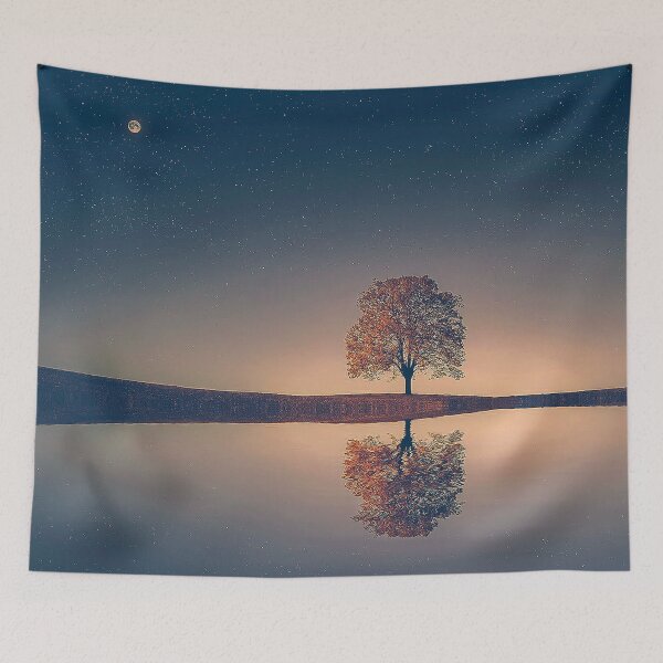 Item preview, Tree and Lake Reflection Sticker designed and sold by Nils Petter Stein.