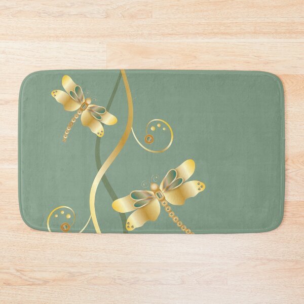 Item preview, Gold Dragonfly Green designed and sold by ChantalDesign.