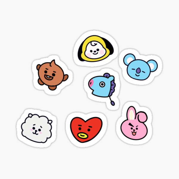 Bt21 stickers and products collection\