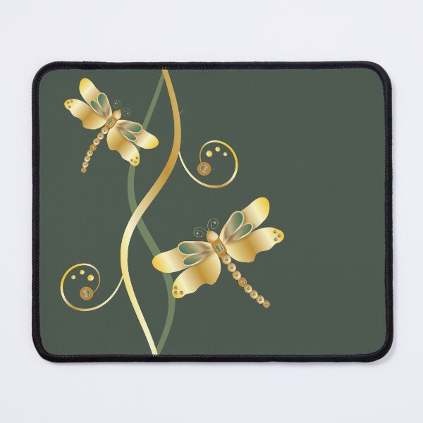 Item preview, Gold Dragonfly Green designed and sold by ChantalDesign.