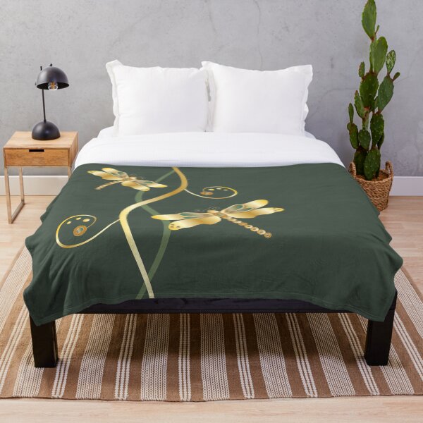 Item preview, Gold Dragonfly Green designed and sold by ChantalDesign.