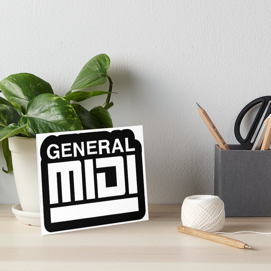 "Midi Logo (White Text, Black Outline)" Art Board Print by