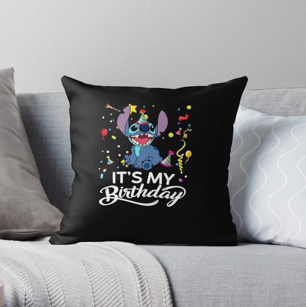 Cute Stitch White Pillow Thankful GIF