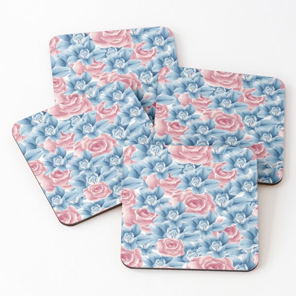 Item preview, blue and pink flowers designed and sold by grickodd.