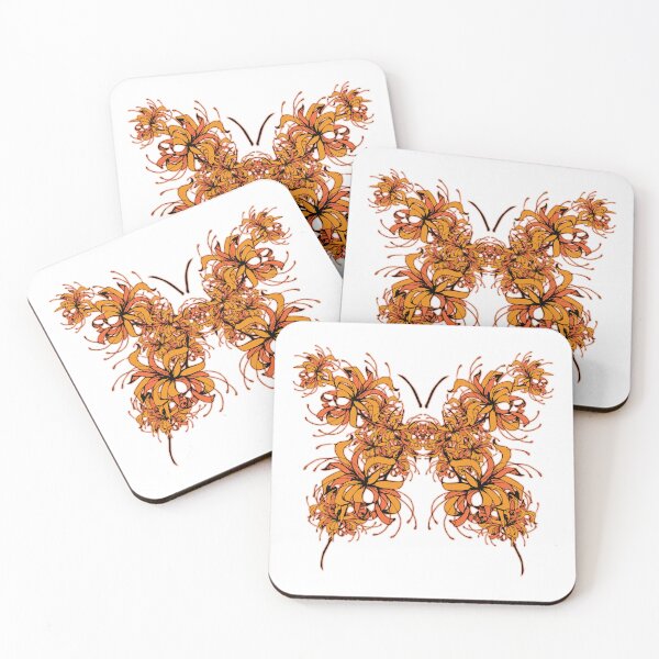 Item preview, Orange floral butterfly  designed and sold by THEMADBRUSH.