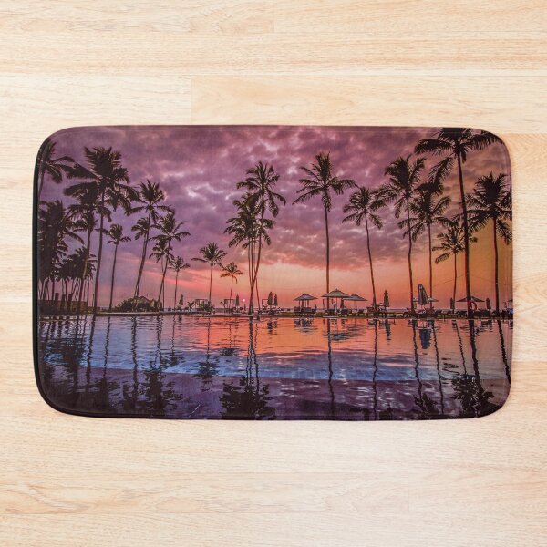 Item preview, Tropical Resort Swimming pool with Palm Trees After Sunset Photographic Print designed and sold by Nils Petter Stein.
