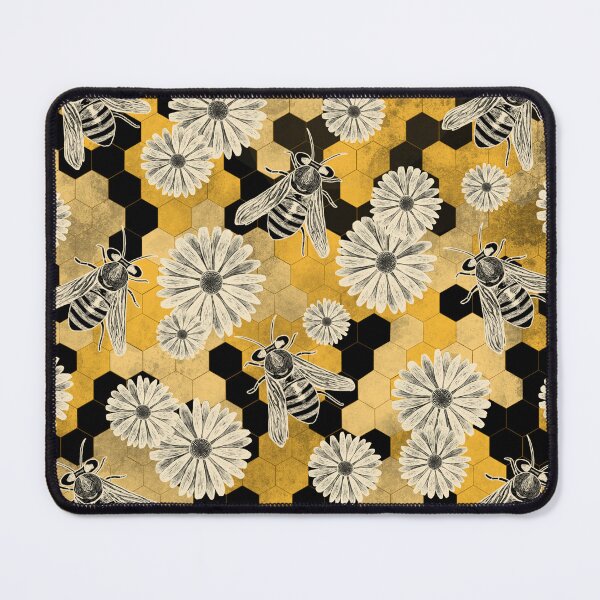 Item preview, Golden Floral Bee Pattern designed and sold by DippyHippie.