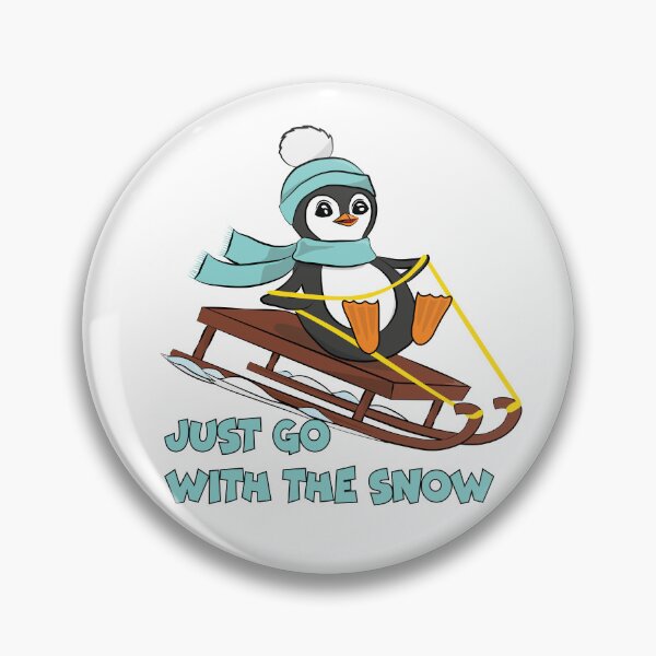 Item preview, Go With The Snow Sledding Penguin - Cute Animals Funny Winter designed and sold by TheInkElephant.
