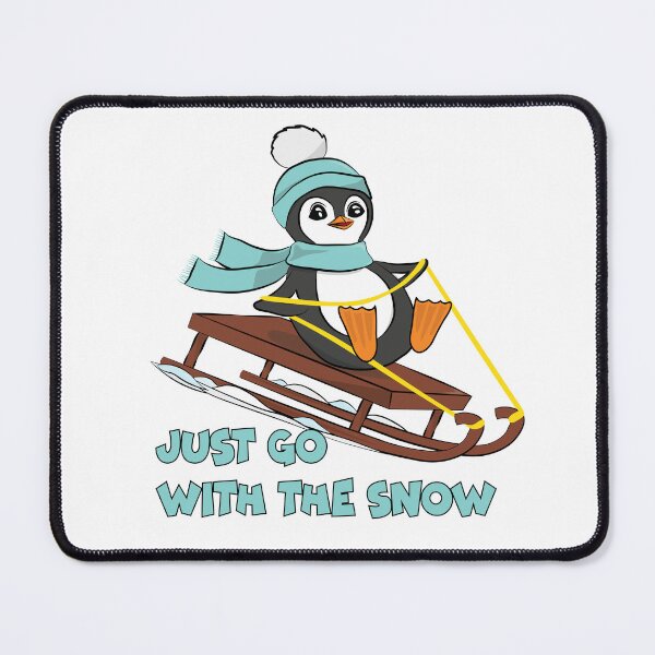 Item preview, Go With The Snow Sledding Penguin - Cute Animals Funny Winter designed and sold by TheInkElephant.