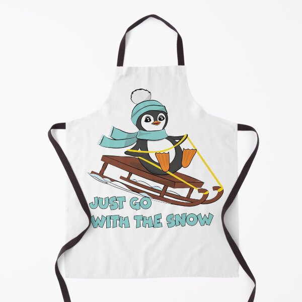 Item preview, Go With The Snow Sledding Penguin - Cute Animals Funny Winter designed and sold by TheInkElephant.