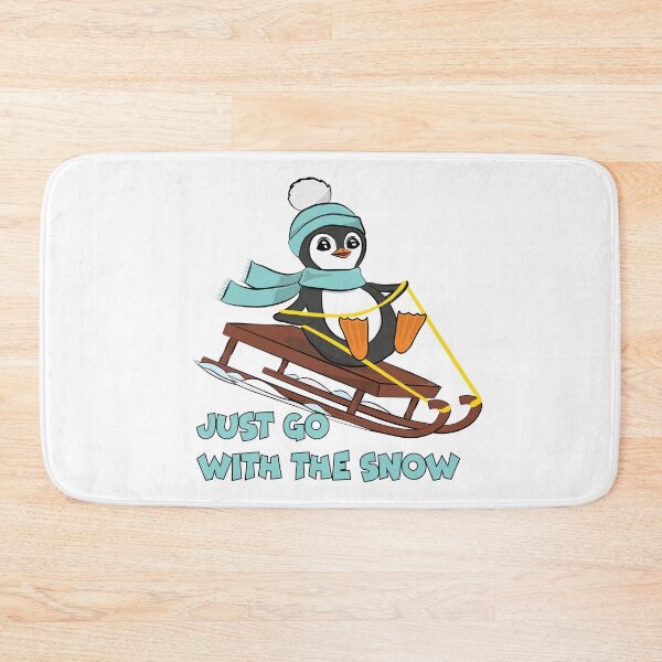 Item preview, Go With The Snow Sledding Penguin - Cute Animals Funny Winter designed and sold by TheInkElephant.