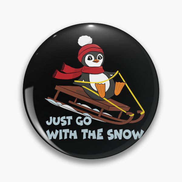 Item preview, Go With The Snow Sledding Penguin - Cute Animals Funny Winter designed and sold by TheInkElephant.