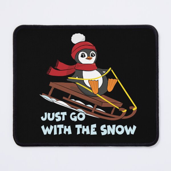 Item preview, Go With The Snow Sledding Penguin - Cute Animals Funny Winter designed and sold by TheInkElephant.