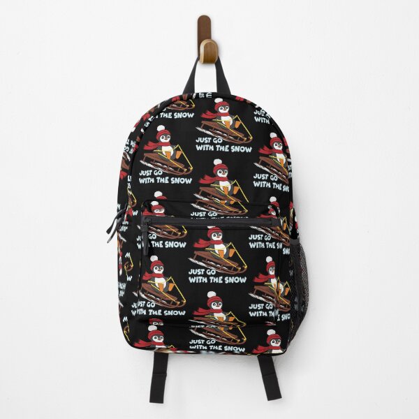 Item preview, Go With The Snow Sledding Penguin - Cute Animals Funny Winter designed and sold by TheInkElephant.