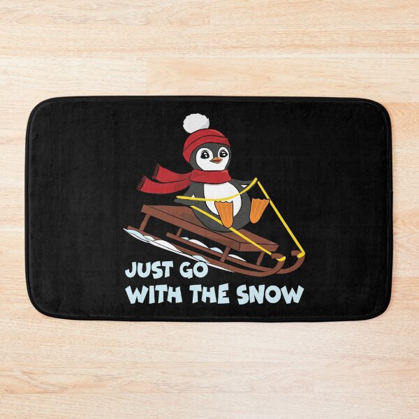 Item preview, Go With The Snow Sledding Penguin - Cute Animals Funny Winter designed and sold by TheInkElephant.