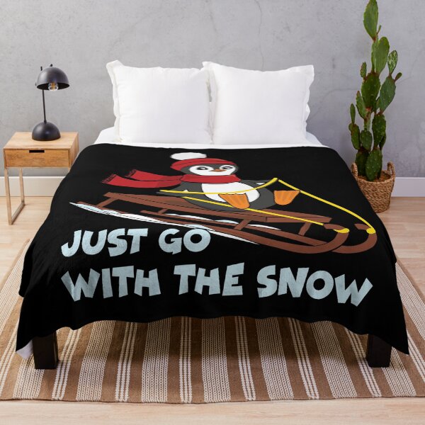 Item preview, Go With The Snow Sledding Penguin - Cute Animals Funny Winter designed and sold by TheInkElephant.