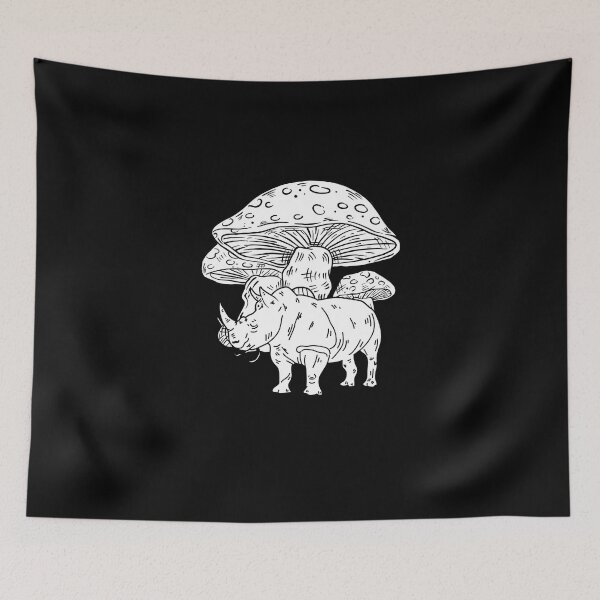 Item preview, Rinoceronte psicodélico para un amante de Rhino Cottagecore designed and sold by Nessshirts.