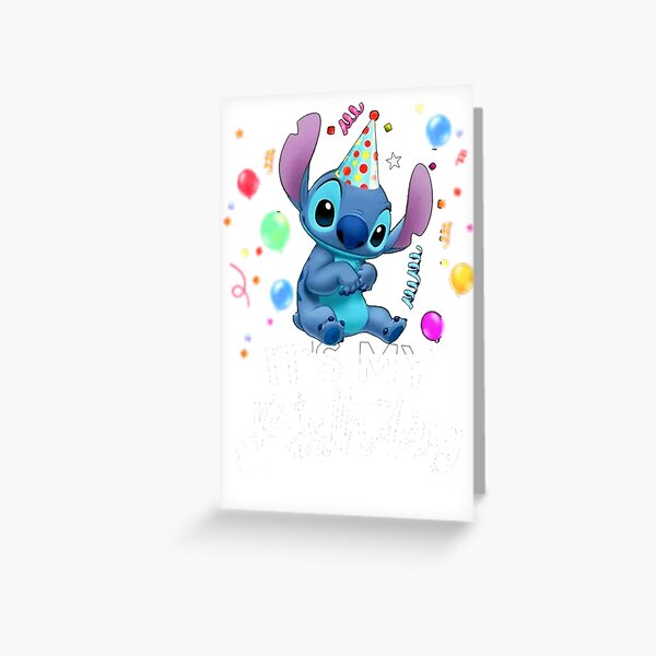 Joyeux anniversaire c'est Stitch et Lilo | Carte de vœux