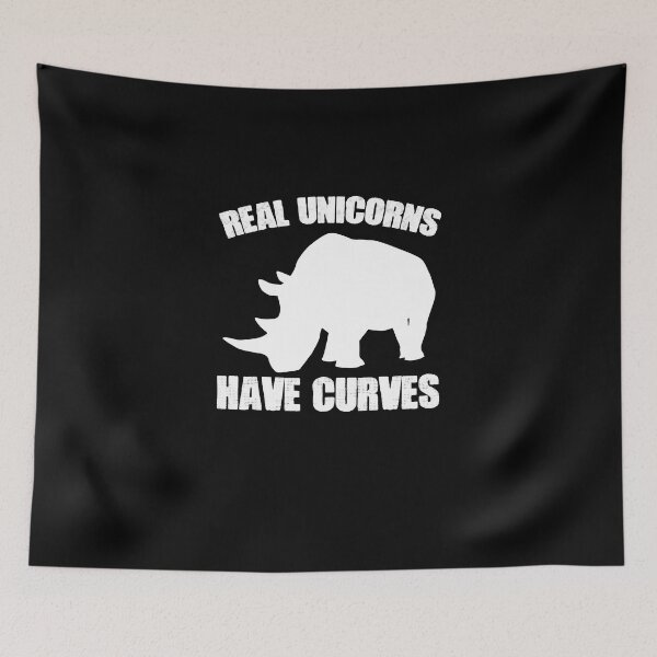 Item preview, Los unicornios reales tienen curvas Rinoceronte divertido Rhino Pun Lover designed and sold by Nessshirts.