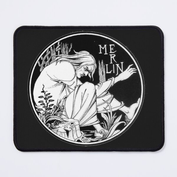 Item preview, MERLIN, by Aubrey Vincent Beardsley on WHITE. Classic . designed and sold by ZariahSamuel.
