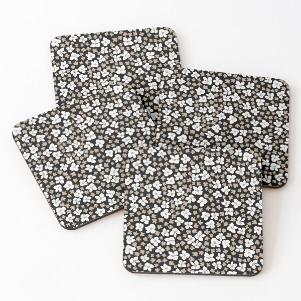 Item preview, Taupe, Black, White Cluster Floral Print  designed and sold by StudioPosies.