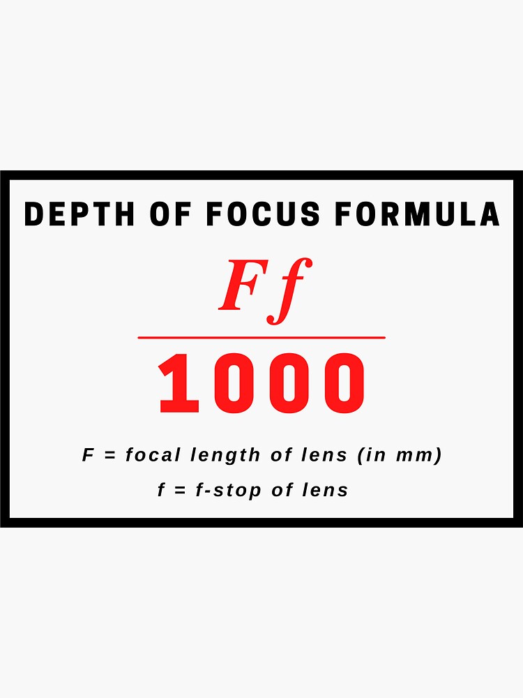 "Depth of Focus Formula" Sticker by meganlizsmith Redbubble
