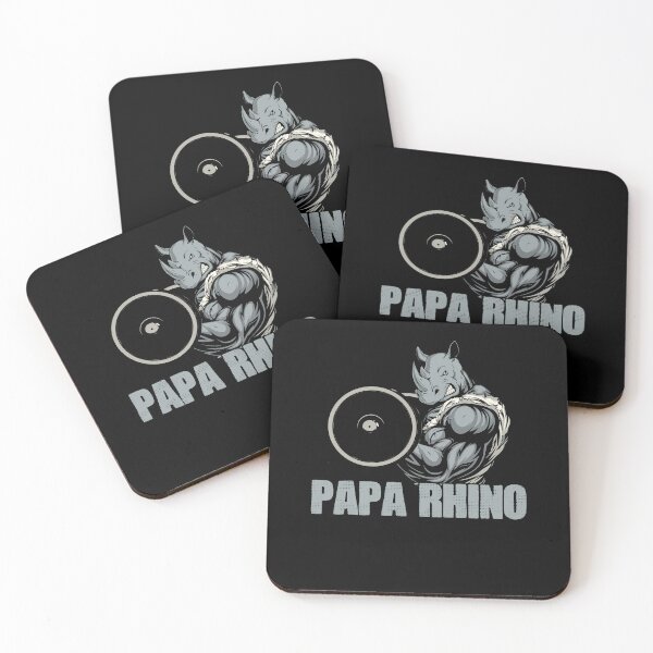Item preview, Papa Rhinoceros Divertido levantamiento de pesas Rhino Gym Muscle Lover designed and sold by Nessshirts.