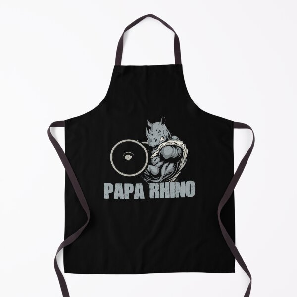 Item preview, Papa Rhinoceros Divertido levantamiento de pesas Rhino Gym Muscle Lover designed and sold by Nessshirts.