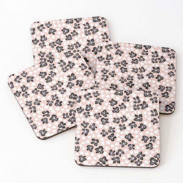 Item preview, Light Pink, Black, & White Cluster Floral Print  designed and sold by StudioPosies.